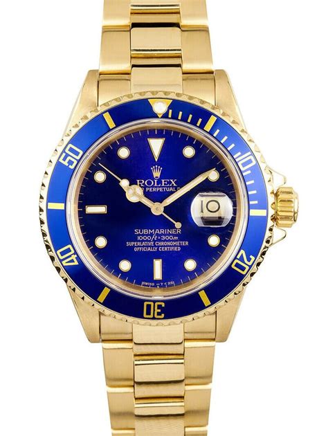 blue and gold rolex watch|rolex gold watch.